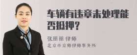 车辆有违章未处理能否抵押？