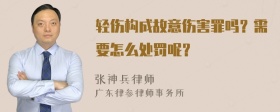 轻伤构成故意伤害罪吗？需要怎么处罚呢？