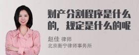 财产分割程序是什么的，规定是什么的呢