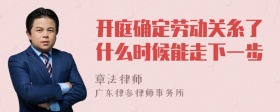 开庭确定劳动关糸了什么时候能走下一步