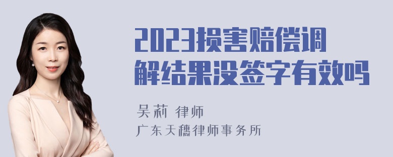 2023损害赔偿调解结果没签字有效吗