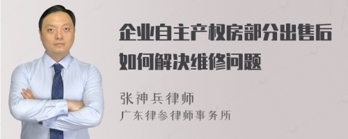 企业自主产权房部分出售后如何解决维修问题