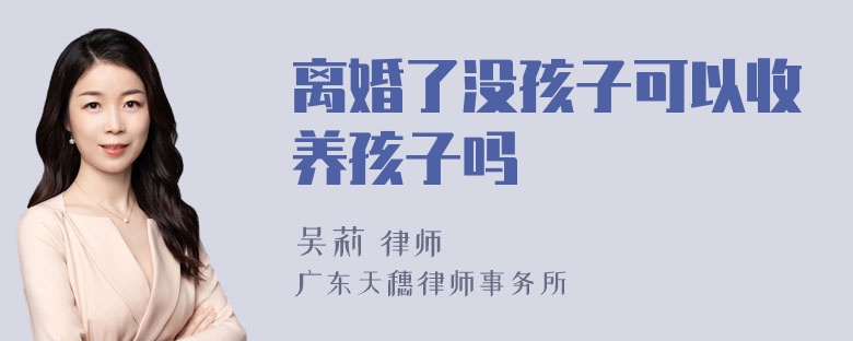 离婚了没孩子可以收养孩子吗