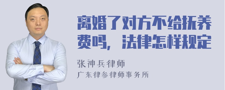 离婚了对方不给抚养费吗，法律怎样规定