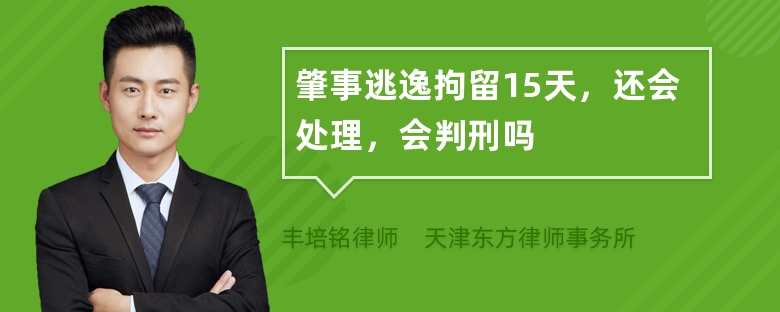 肇事逃逸拘留15天，还会处理，会判刑吗