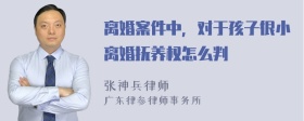 离婚案件中，对于孩子很小离婚抚养权怎么判