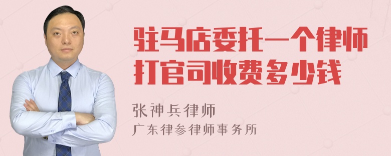 驻马店委托一个律师打官司收费多少钱