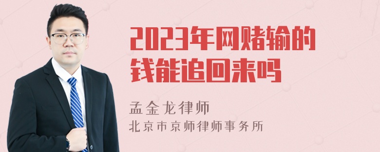 2023年网赌输的钱能追回来吗