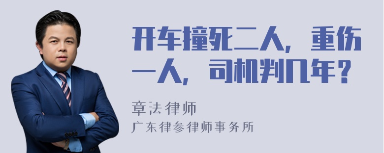 开车撞死二人，重伤一人，司机判几年？