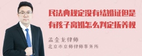 民法典规定没有结婚证但是有孩子离婚怎么判定抚养权