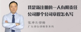 我是新注册的一人有限责任公司那个公司章程怎么写