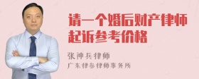 请一个婚后财产律师起诉参考价格