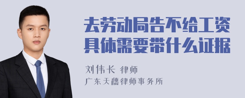 去劳动局告不给工资具体需要带什么证据