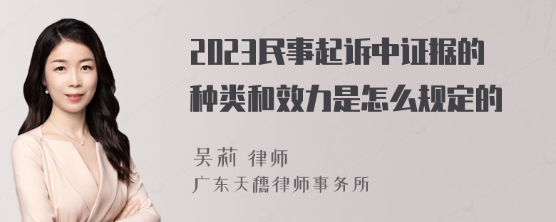 2023民事起诉中证据的种类和效力是怎么规定的