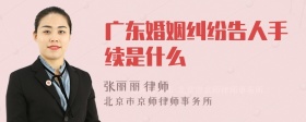 广东婚姻纠纷告人手续是什么