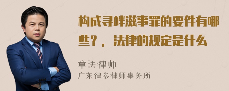 构成寻衅滋事罪的要件有哪些？，法律的规定是什么