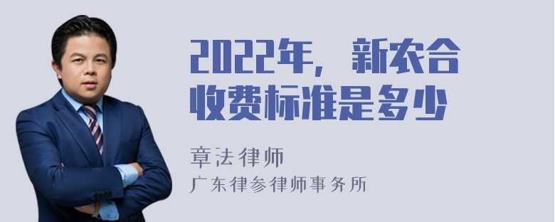 2022年，新农合收费标准是多少