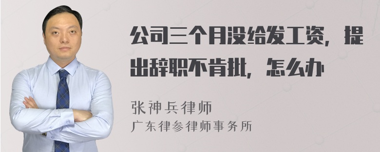 公司三个月没给发工资，提出辞职不肯批，怎么办