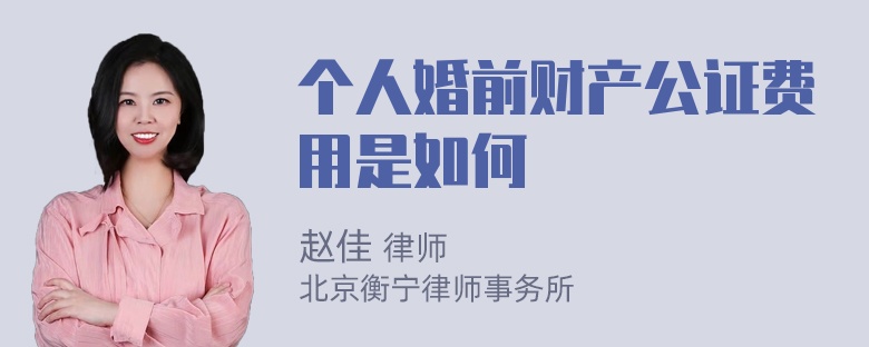 个人婚前财产公证费用是如何