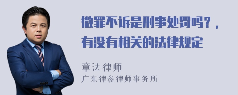 微罪不诉是刑事处罚吗？，有没有相关的法律规定