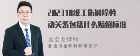 202310级工伤解除劳动关系包括什么赔偿标准