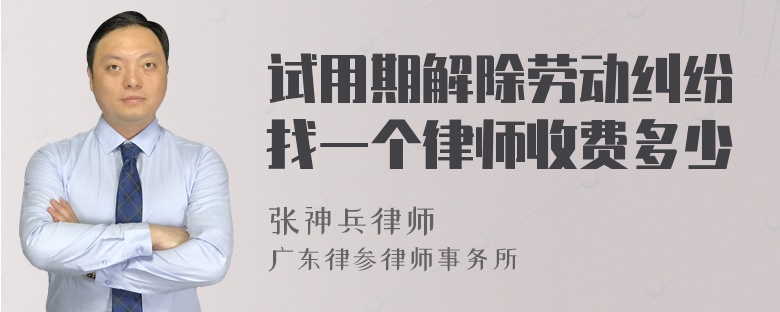 试用期解除劳动纠纷找一个律师收费多少