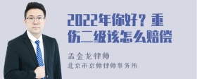 2022年你好？重伤二级该怎么赔偿