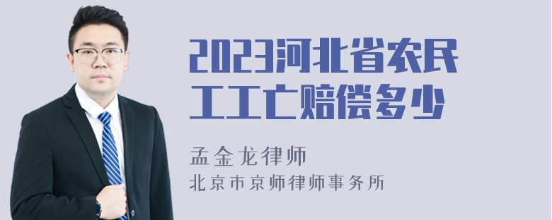 2023河北省农民工工亡赔偿多少