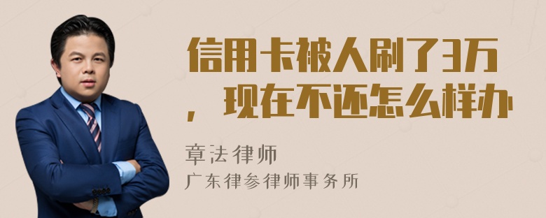 信用卡被人刷了3万，现在不还怎么样办