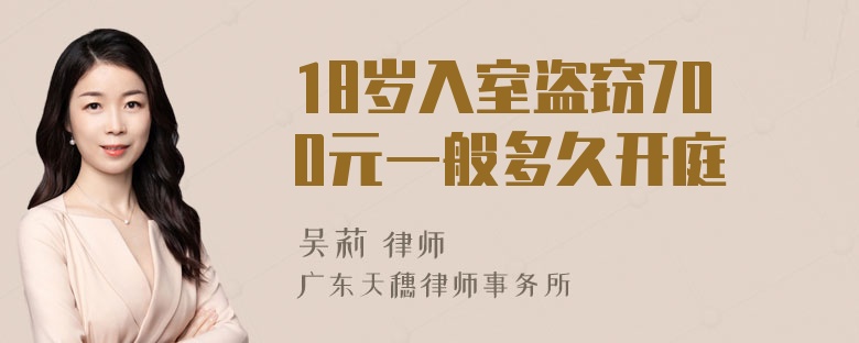 18岁入室盗窃700元一般多久开庭