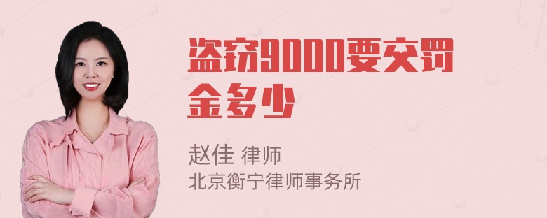 盗窃9000要交罚金多少