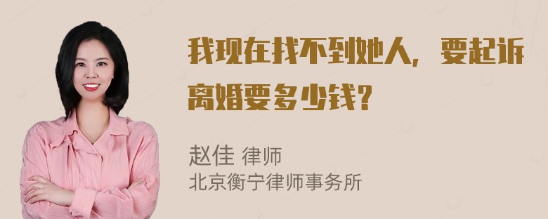 我现在找不到她人，要起诉离婚要多少钱？