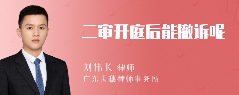 二审开庭后能撤诉呢