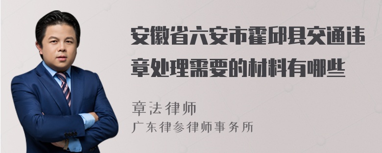 安徽省六安市霍邱县交通违章处理需要的材料有哪些