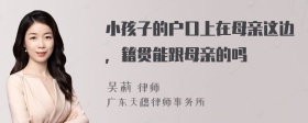 小孩子的户口上在母亲这边，籍贯能跟母亲的吗