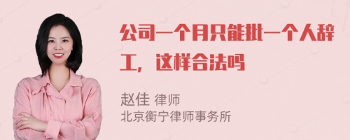 公司一个月只能批一个人辞工，这样合法吗