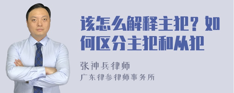 该怎么解释主犯？如何区分主犯和从犯