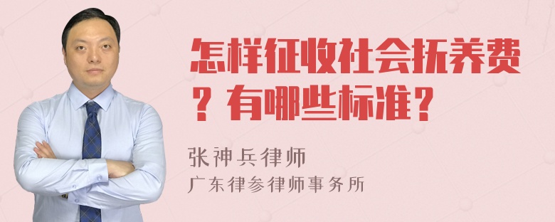 怎样征收社会抚养费？有哪些标准？