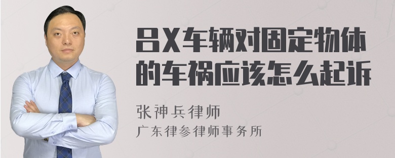 吕X车辆对固定物体的车祸应该怎么起诉