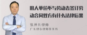 用人单位不与劳动者签订劳动合同双方有什么法律后果