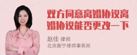 双方同意离婚协议离婚协议能否更改一下