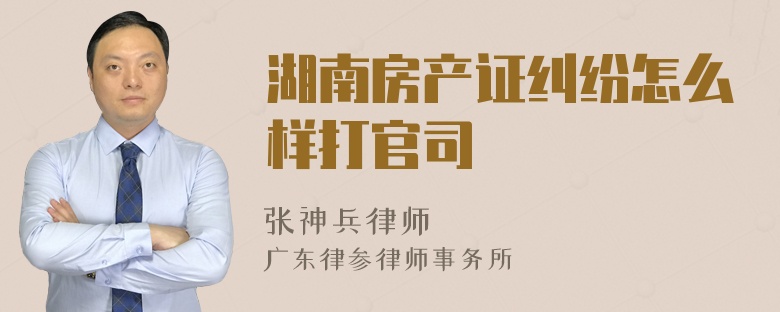 湖南房产证纠纷怎么样打官司