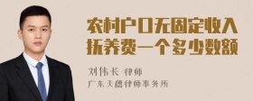 农村户口无固定收入抚养费一个多少数额