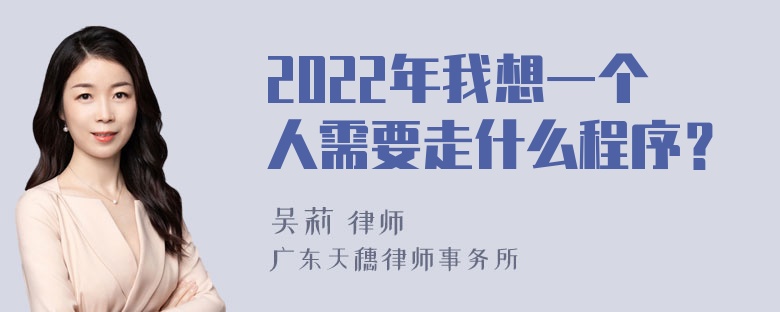 2022年我想一个人需要走什么程序？