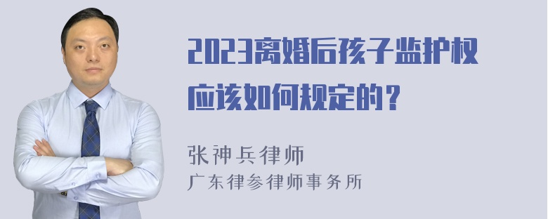 2023离婚后孩子监护权应该如何规定的？