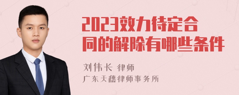 2023效力待定合同的解除有哪些条件