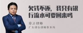 欠钱不还，我只有银行流水可要回来吗