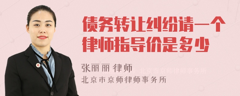 债务转让纠纷请一个律师指导价是多少