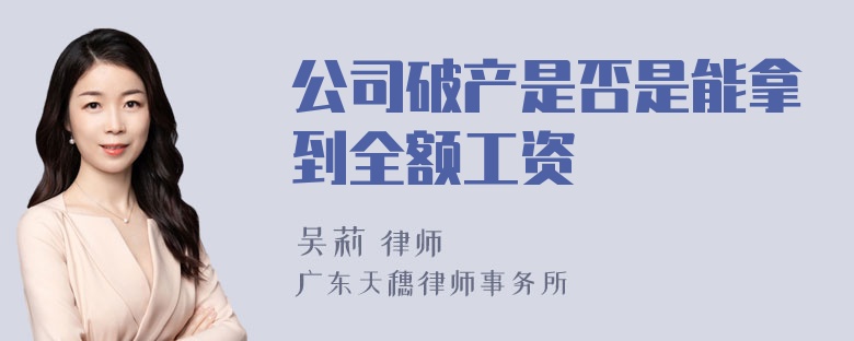 公司破产是否是能拿到全额工资