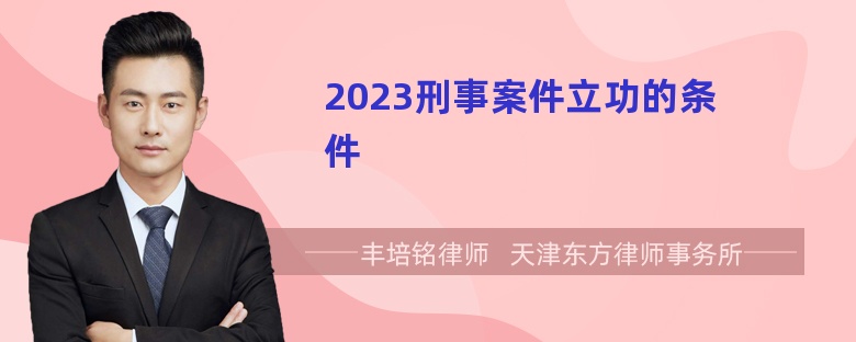 2023刑事案件立功的条件